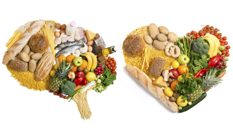 Food in a shape of brain and heart